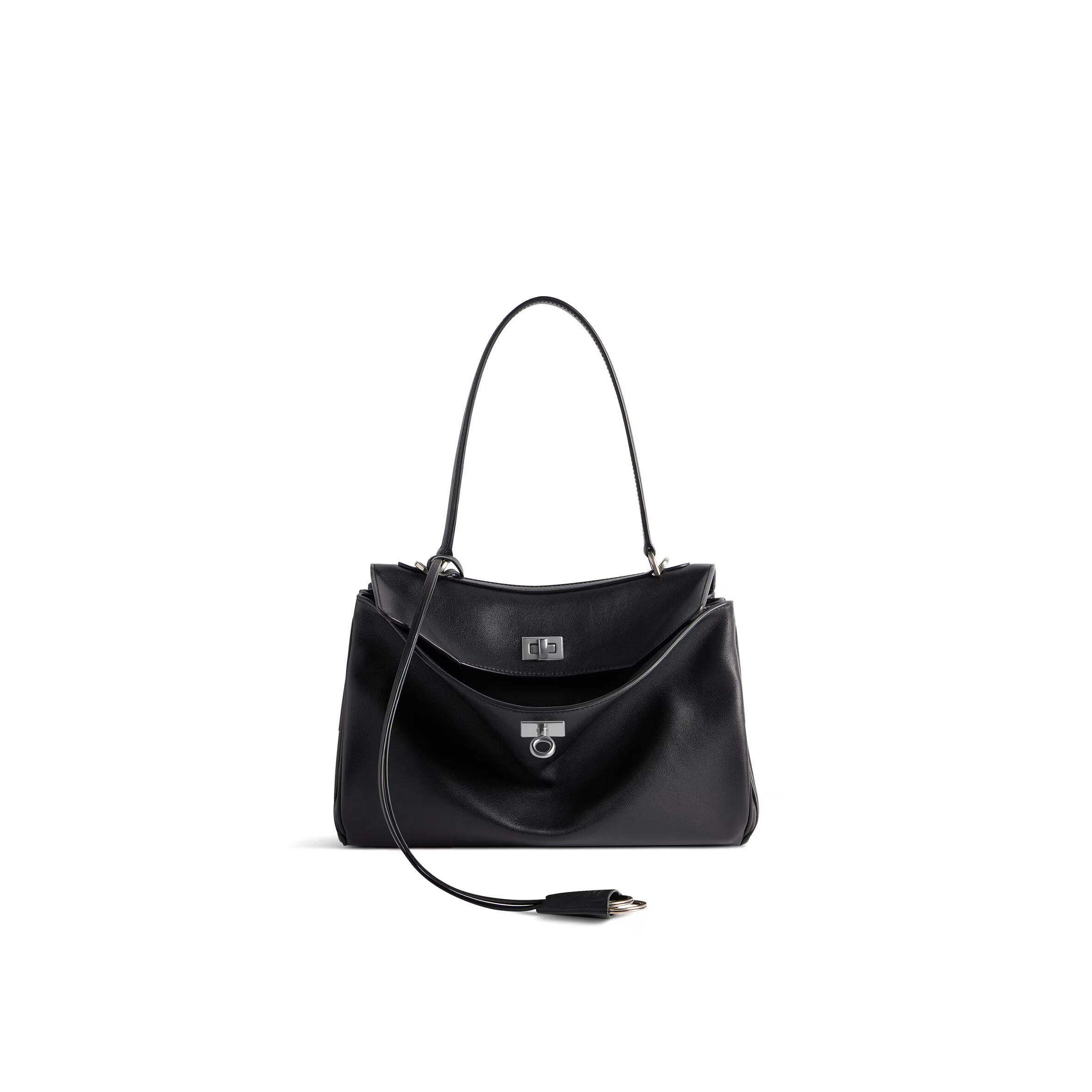 BALENCIAGA WOMEN'S RODEO HANDBAG SMALL IN BLACK 7897792AA4U1000 (27*20*10cm) BALENCIAGA WOMEN'S RODEO HANDBAG SMALL IN BLACK 7897792AA4U1000 (27*20*10cm)